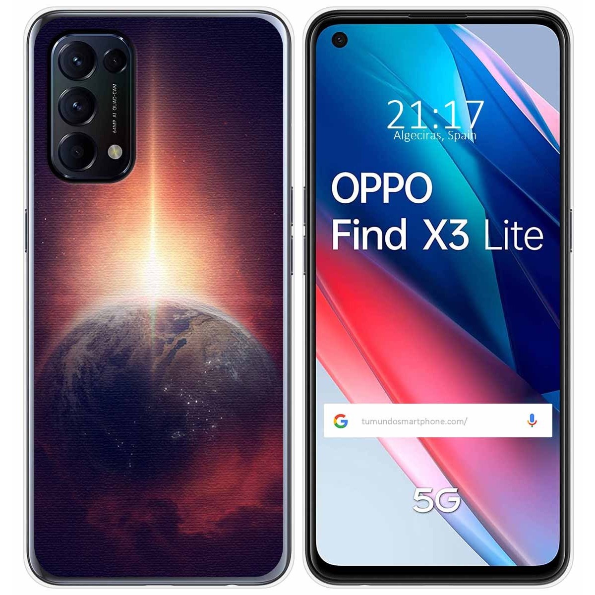 Funda Gel Tpu para Oppo Find X3 Lite 5G diseño Tierra Dibujos