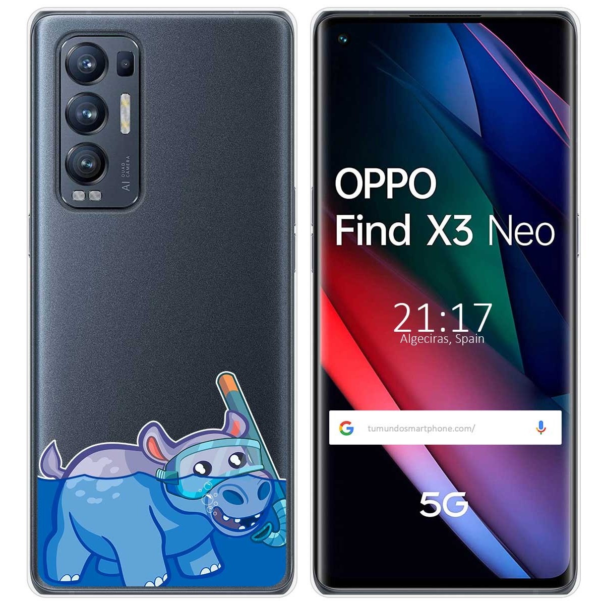Funda Gel Transparente para Oppo Find X3 Neo 5G diseño Hipo Dibujos
