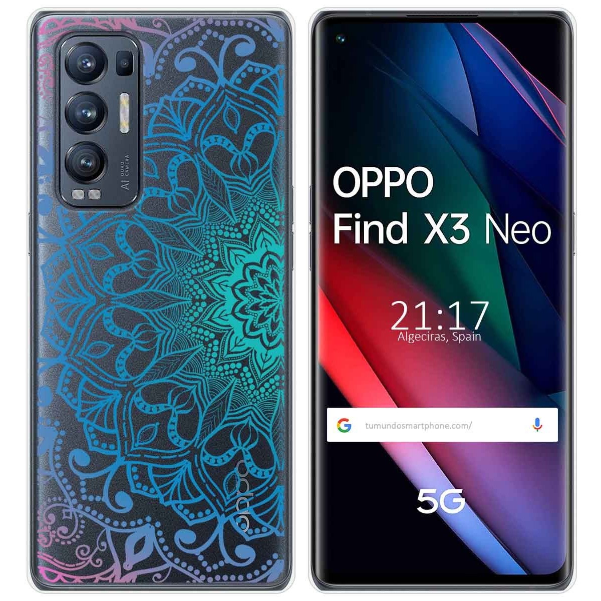 Funda Gel Transparente para Oppo Find X3 Neo 5G diseño Mandala Dibujos