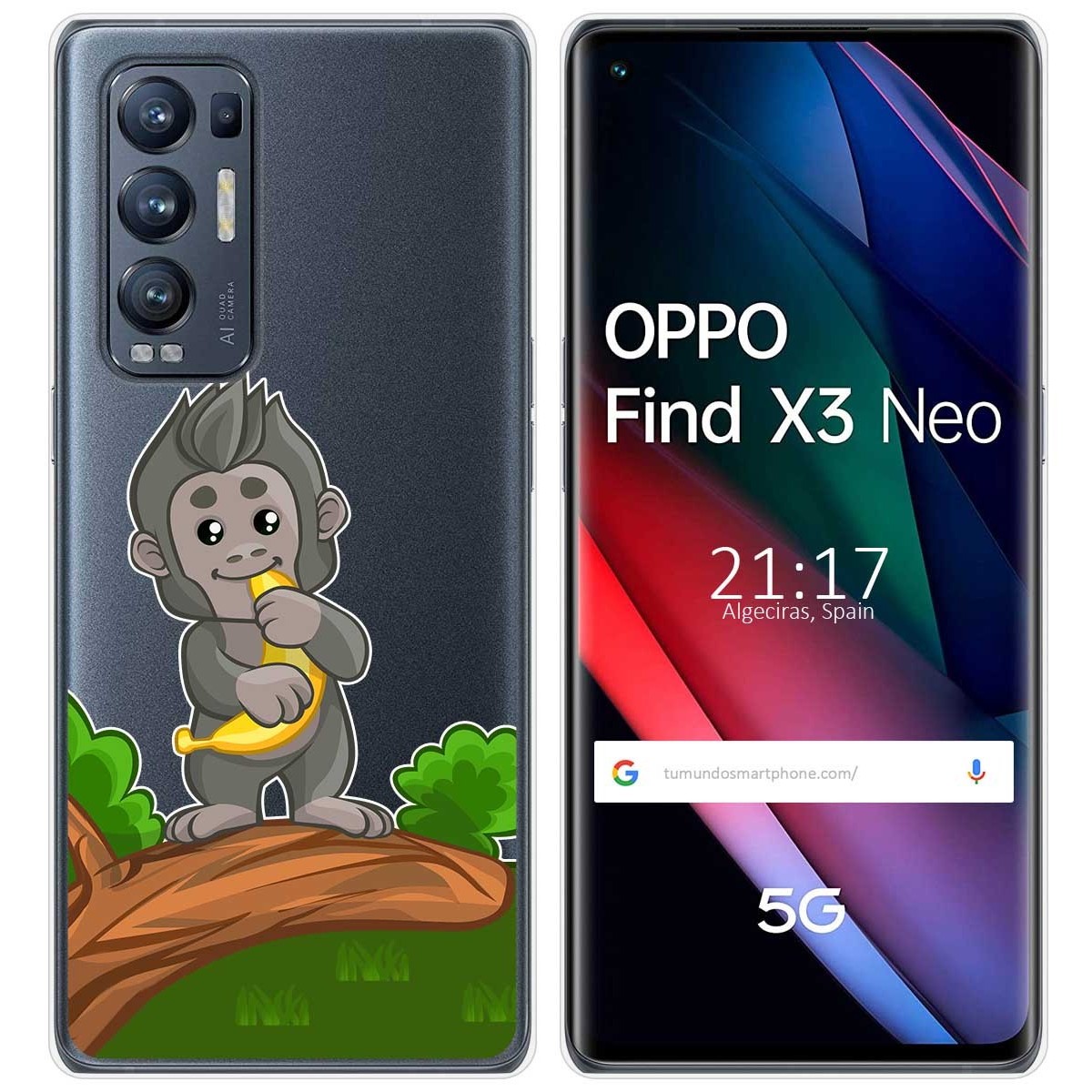Funda Gel Transparente para Oppo Find X3 Neo 5G diseño Mono Dibujos