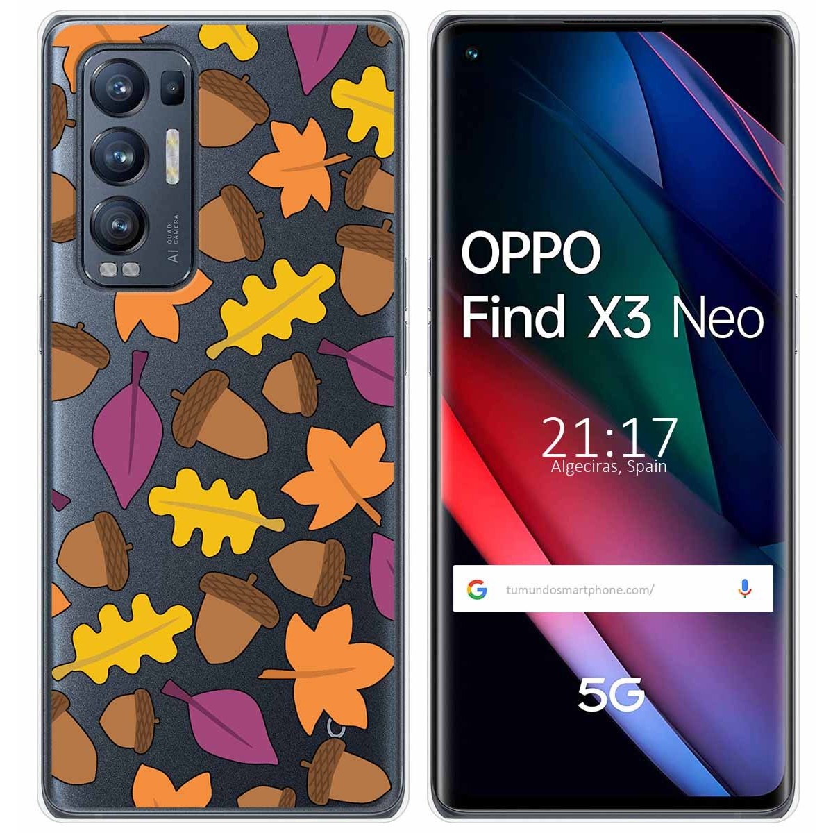 Funda Gel Transparente para Oppo Find X3 Neo 5G diseño Otoño Dibujos