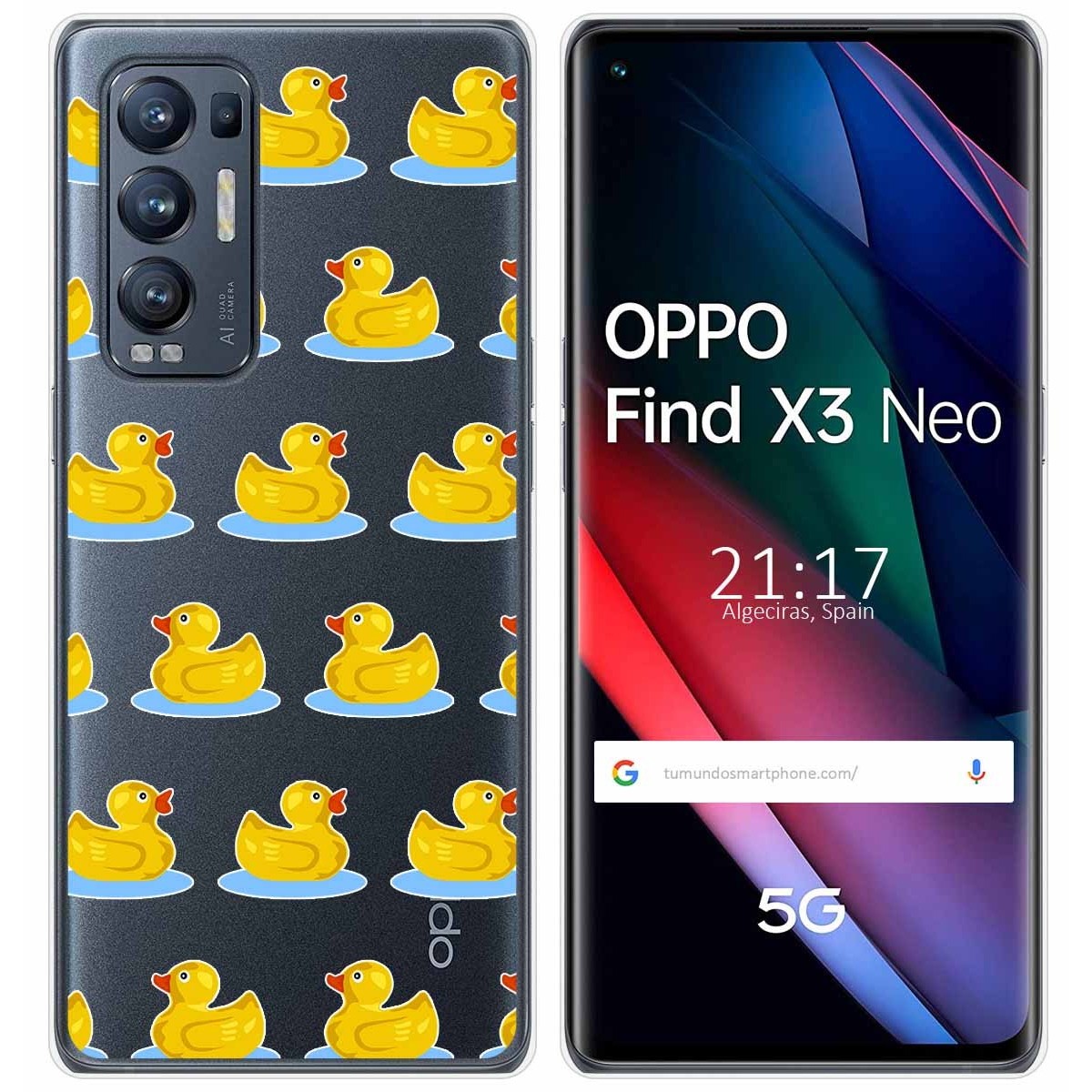 Funda Gel Transparente para Oppo Find X3 Neo 5G diseño Pato Dibujos