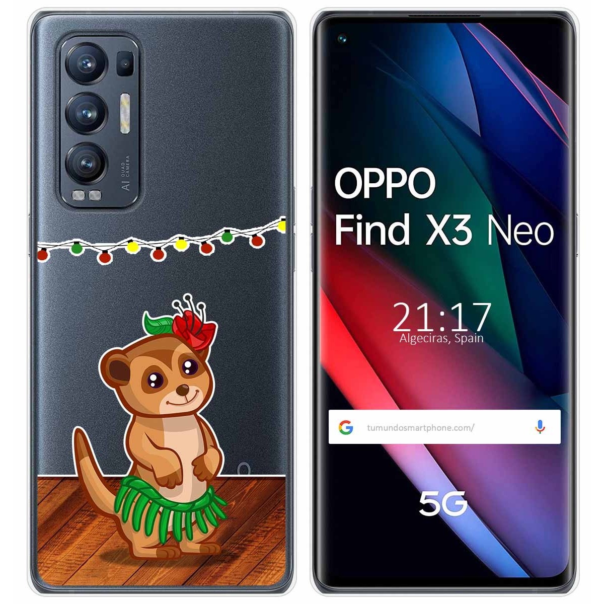 Funda Gel Transparente para Oppo Find X3 Neo 5G diseño Suricata Dibujos