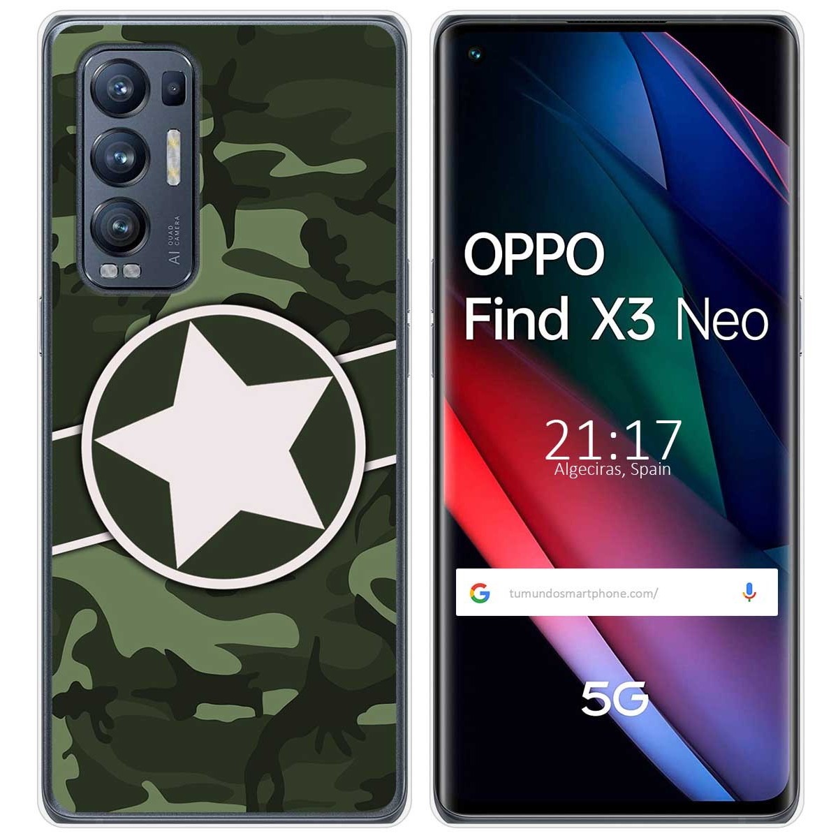 Funda Gel Tpu para Oppo Find X3 Neo 5G diseño Camuflaje 01 Dibujos