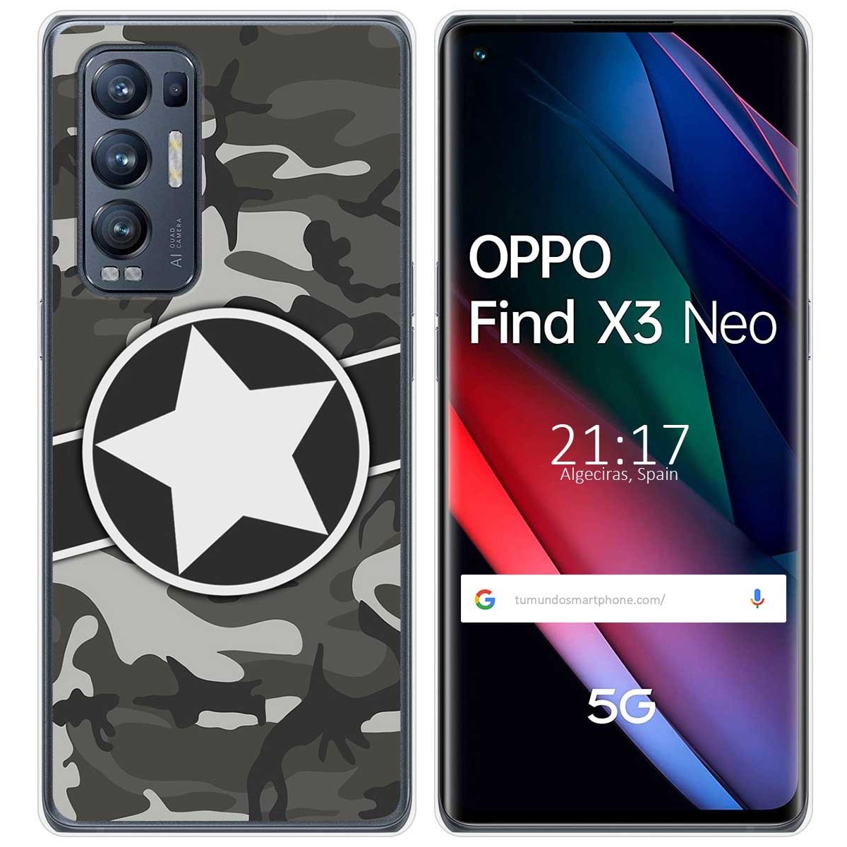 Funda Gel Tpu para Oppo Find X3 Neo 5G diseño Camuflaje 02 Dibujos