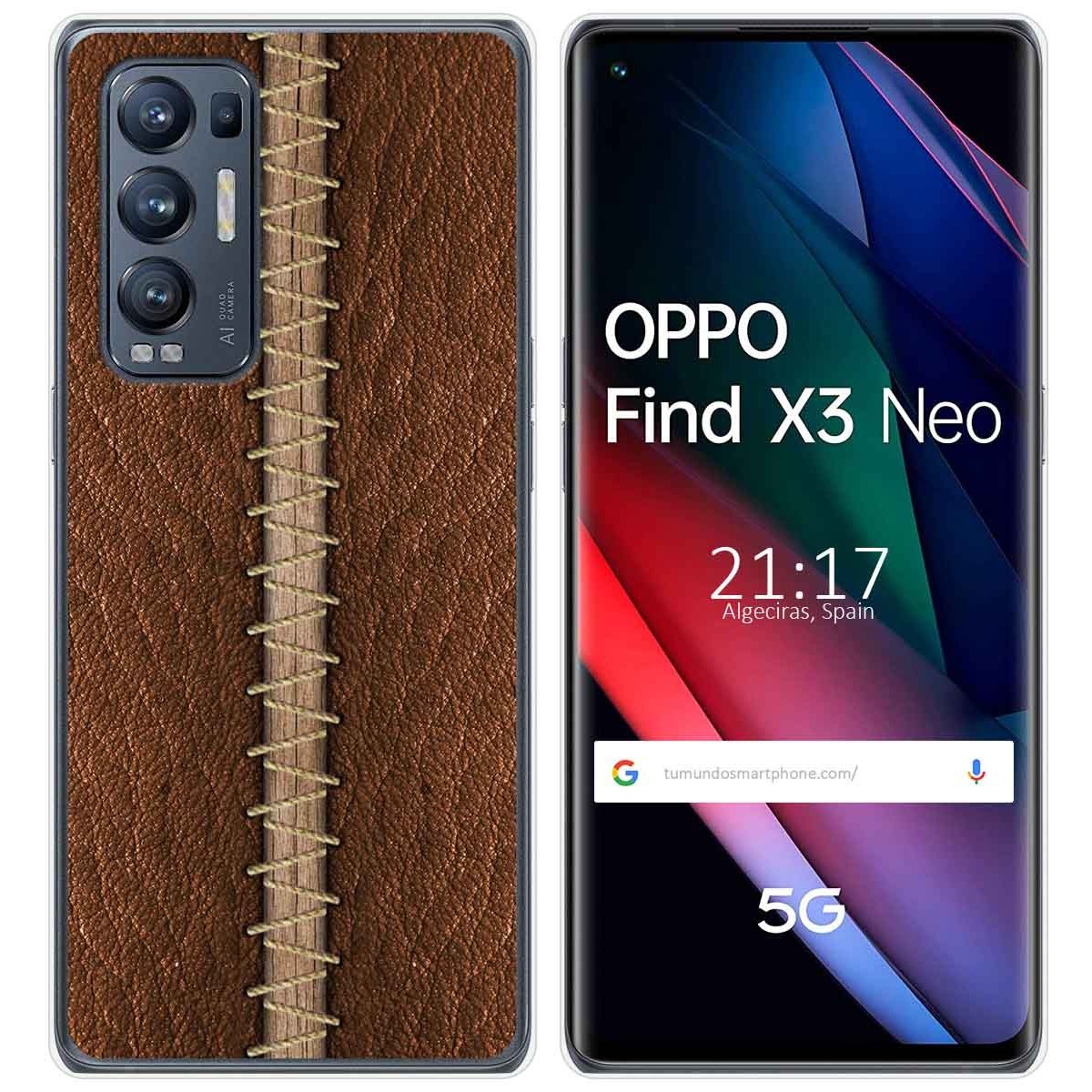 Funda Gel Tpu para Oppo Find X3 Neo 5G diseño Cuero 01 Dibujos