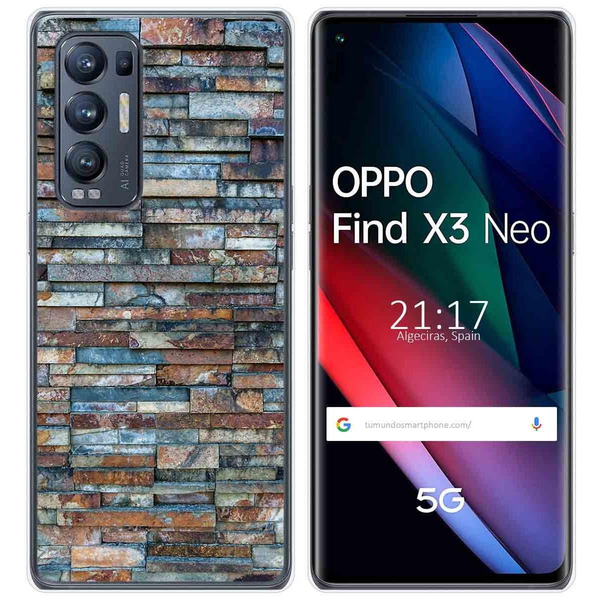 Oppo Find X3 Neo 5G Funda Gel Tpu Silicona dibujo Ladrillo 05