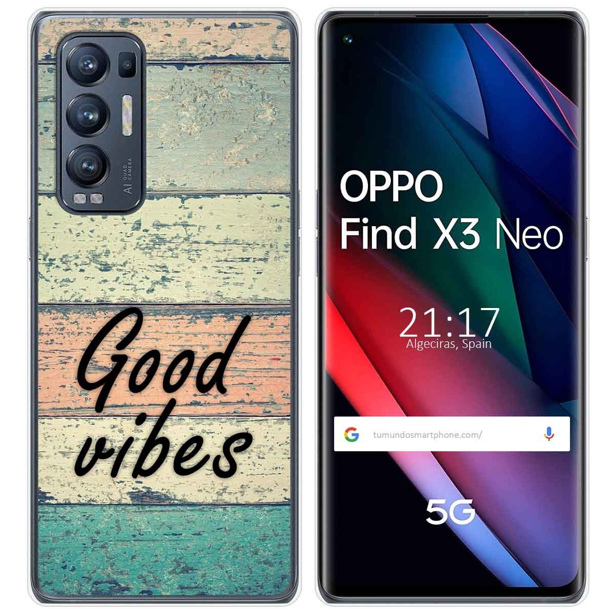 Funda Gel Tpu para Oppo Find X3 Neo 5G diseño Madera 01 Dibujos