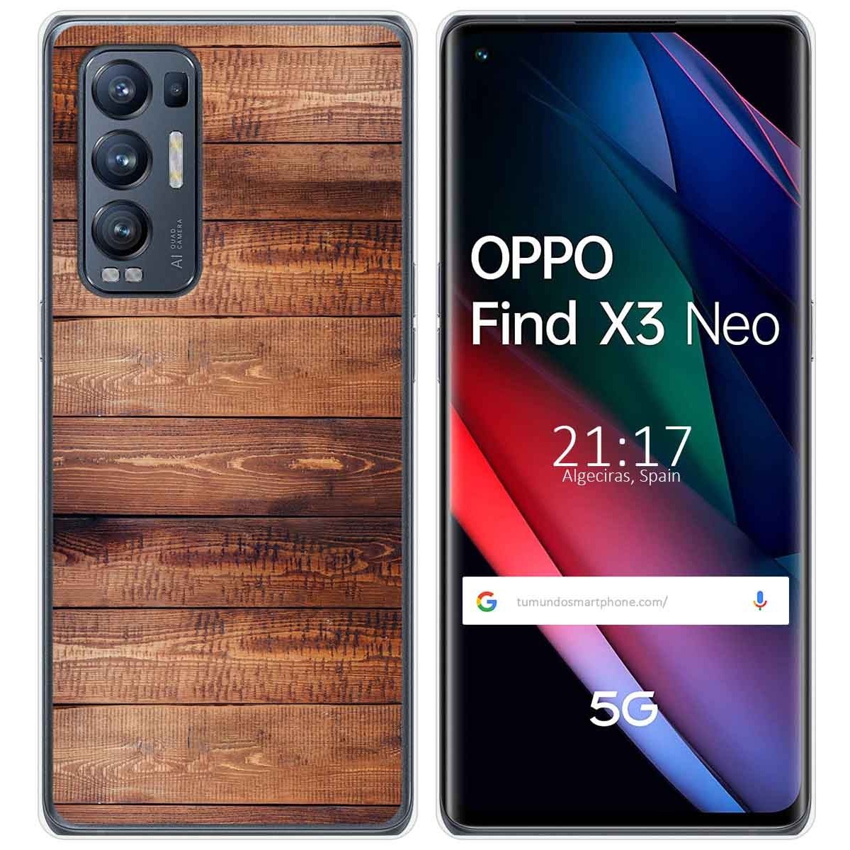 Funda Gel Tpu para Oppo Find X3 Neo 5G diseño Madera 02 Dibujos