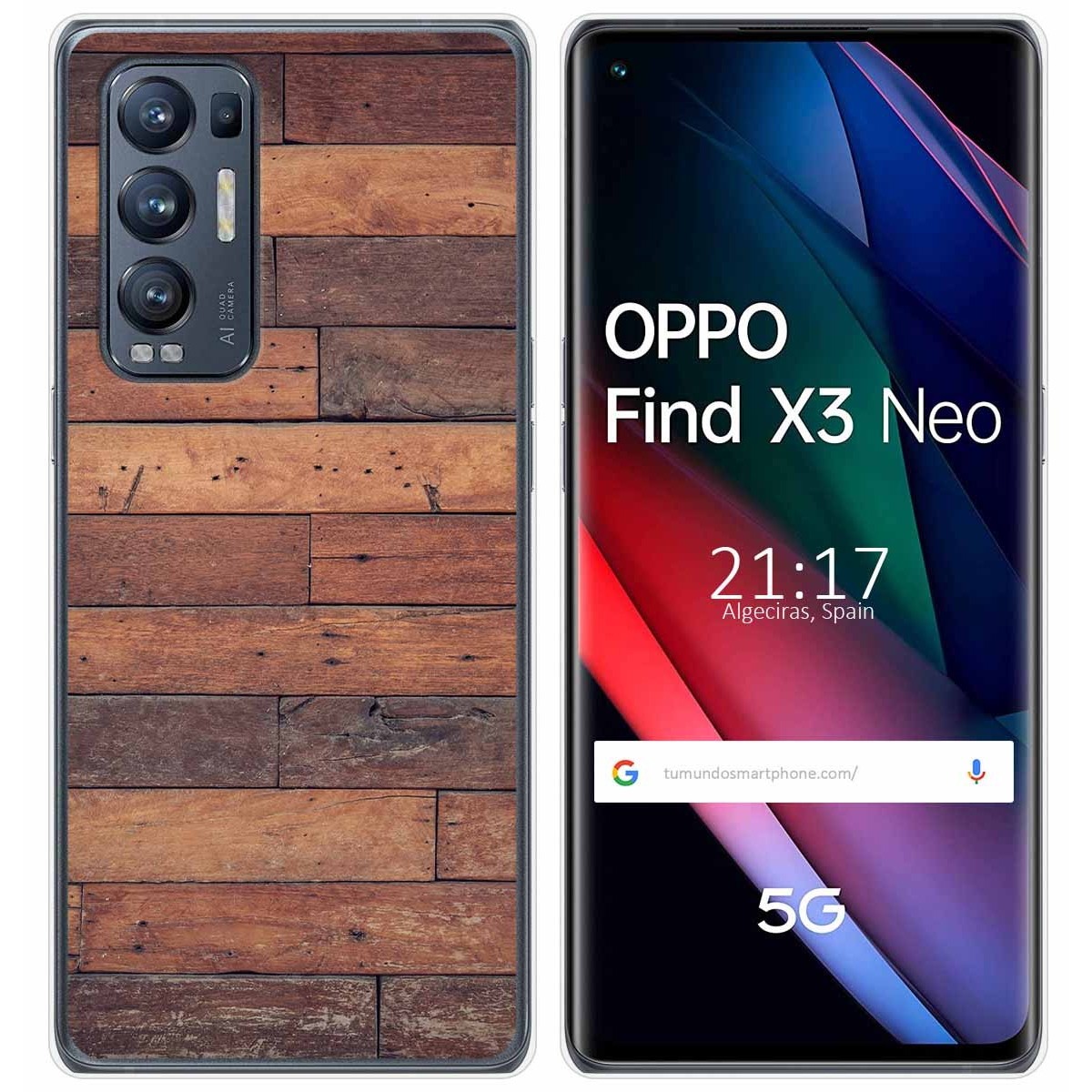 Funda Gel Tpu para Oppo Find X3 Neo 5G diseño Madera 03 Dibujos