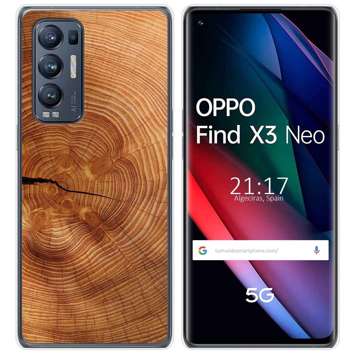 Funda Gel Tpu para Oppo Find X3 Neo 5G diseño Madera 04 Dibujos