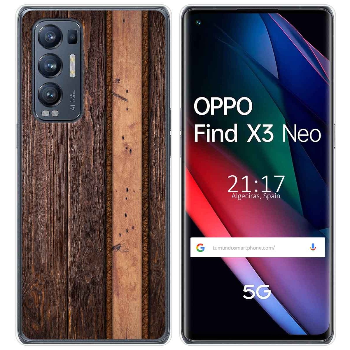 Funda Gel Tpu para Oppo Find X3 Neo 5G diseño Madera 05 Dibujos