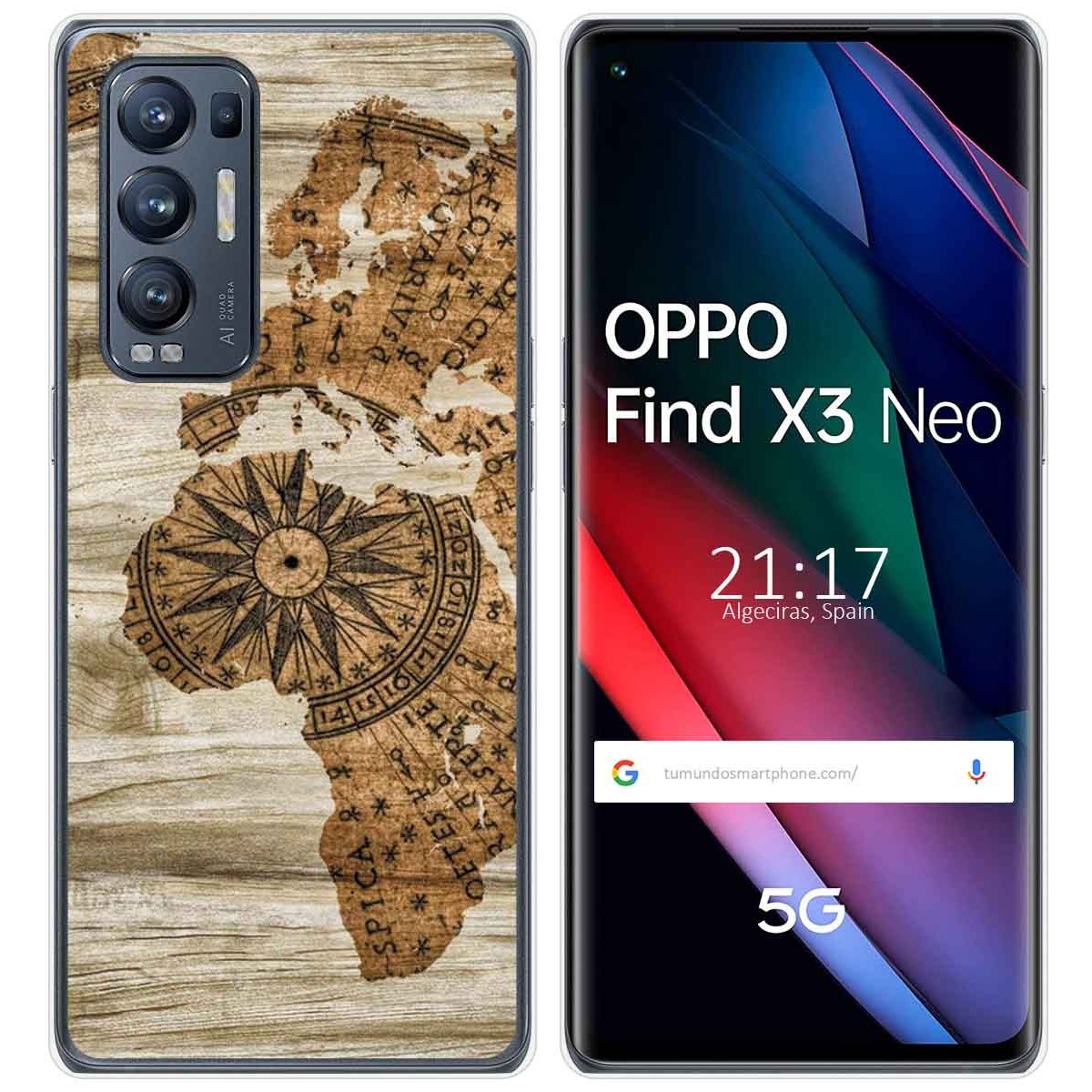 Funda Gel Tpu para Oppo Find X3 Neo 5G diseño Madera 07 Dibujos