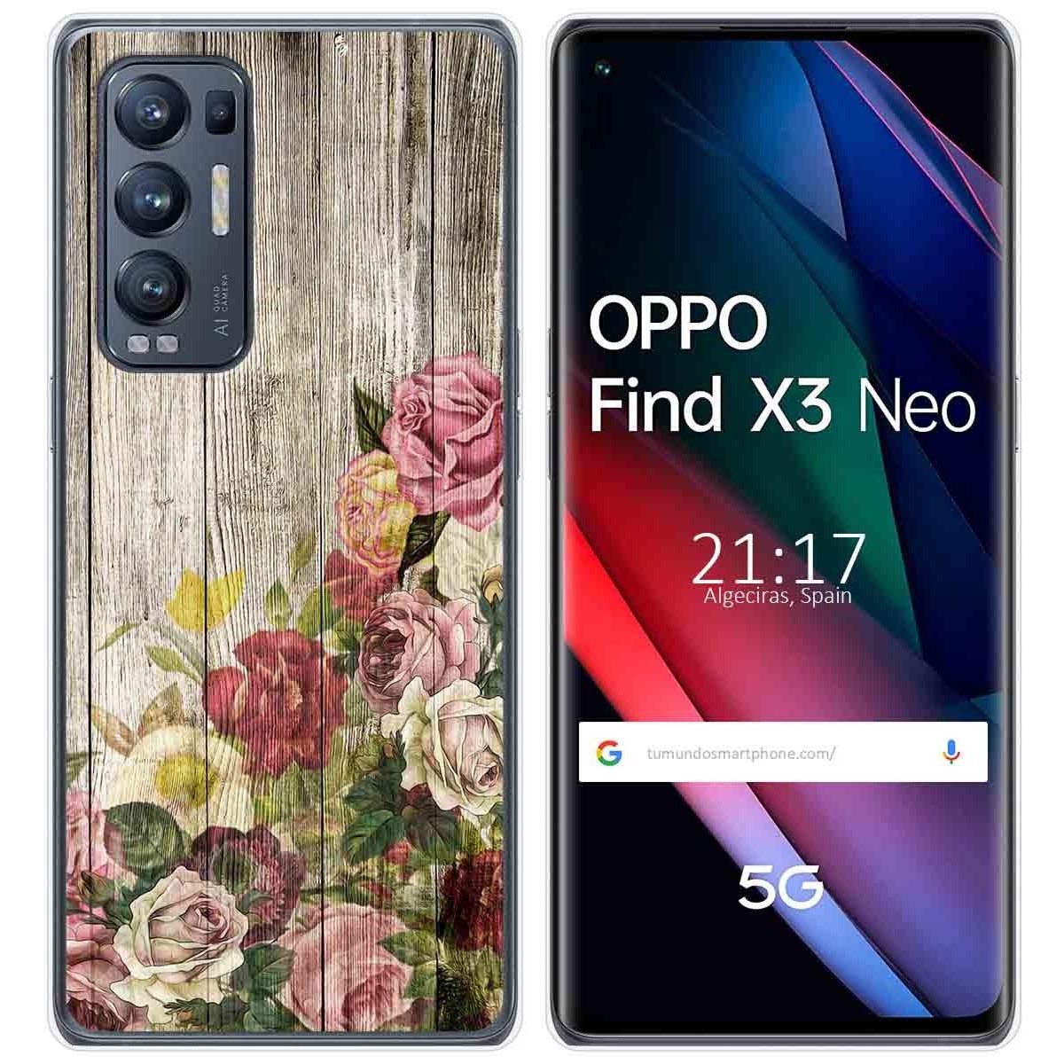 Funda Gel Tpu para Oppo Find X3 Neo 5G diseño Madera 08 Dibujos