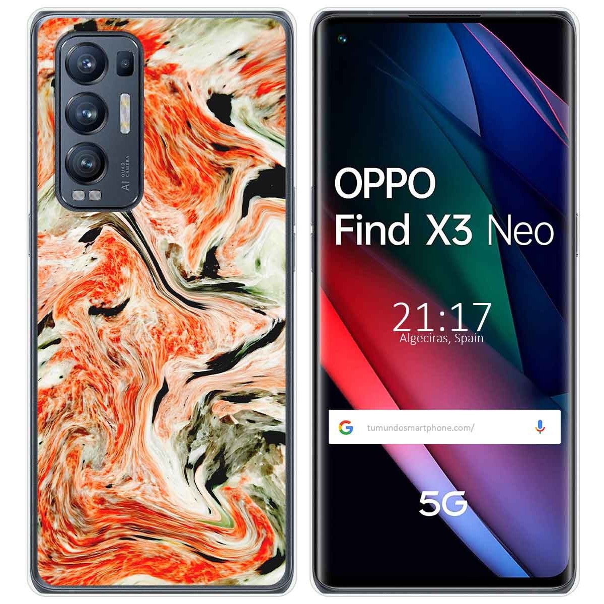 Funda Gel Tpu para Oppo Find X3 Neo 5G diseño Mármol 12 Dibujos