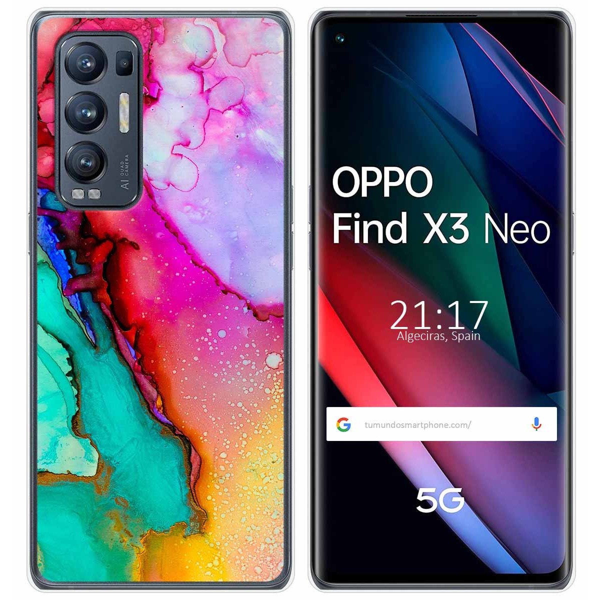 Funda Gel Tpu para Oppo Find X3 Neo 5G diseño Mármol 15 Dibujos