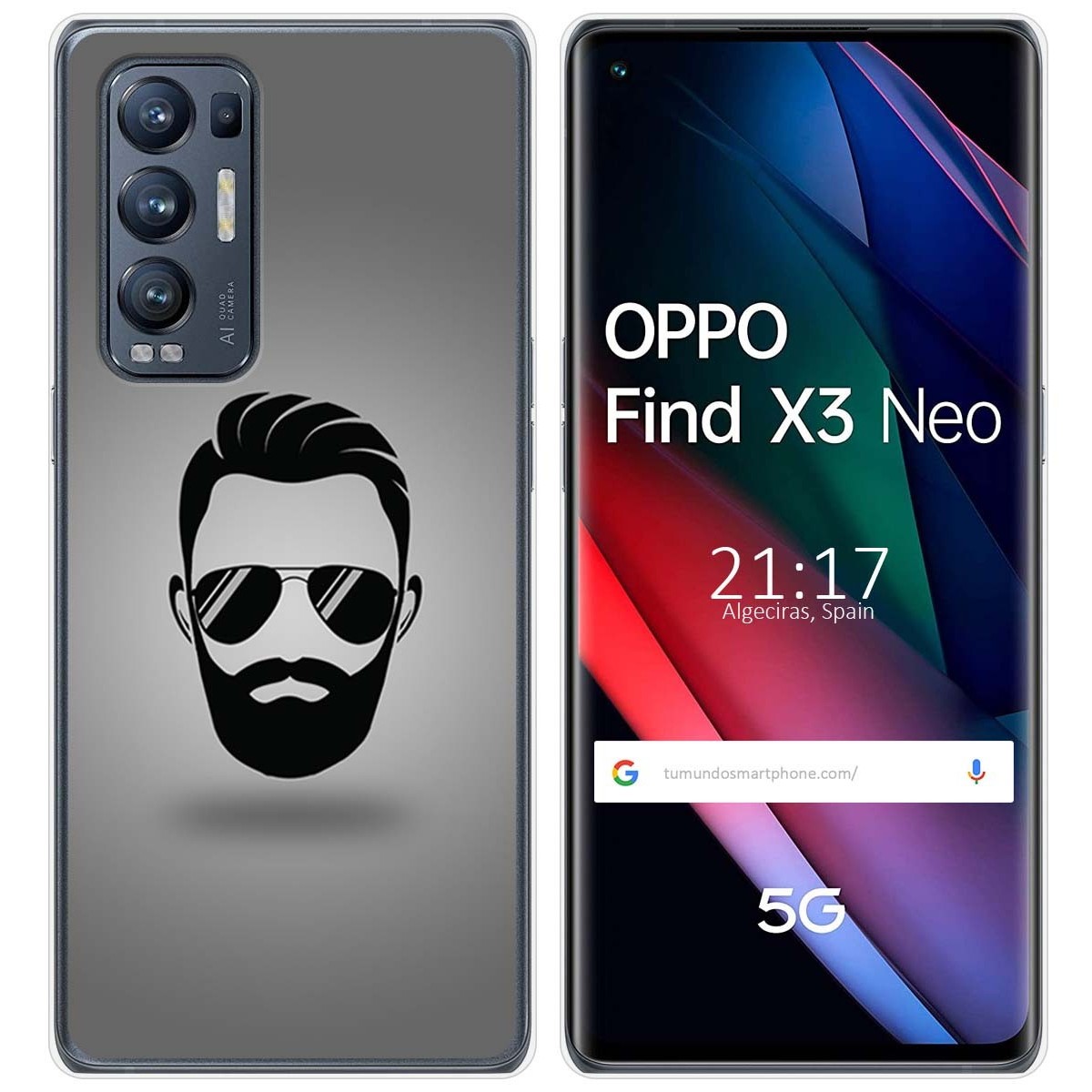 Funda Gel Tpu para Oppo Find X3 Neo 5G diseño Barba Dibujos