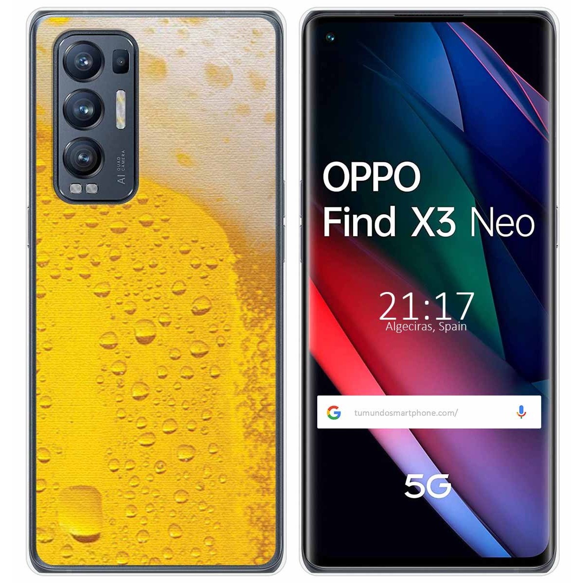 Funda Gel Tpu para Oppo Find X3 Neo 5G diseño Cerveza Dibujos