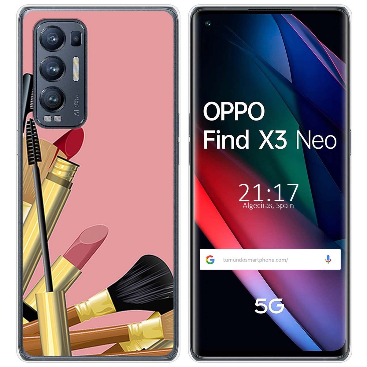 Funda Gel Tpu para Oppo Find X3 Neo 5G diseño Brochas Dibujos