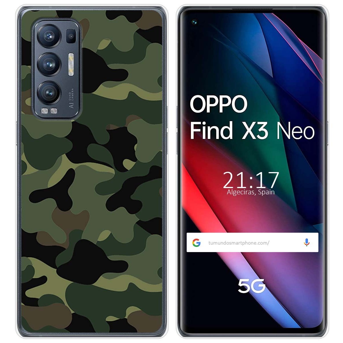 Funda Gel Tpu para Oppo Find X3 Neo 5G diseño Camuflaje Dibujos