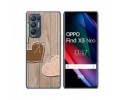 Funda Gel Tpu para Oppo Find X3 Neo 5G diseño Corazones Madera Dibujos