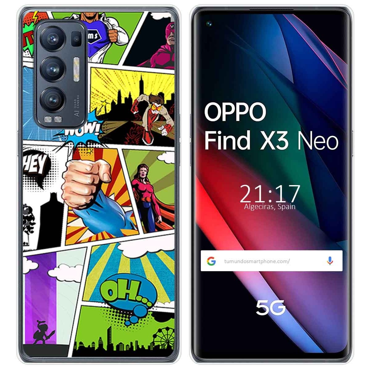 Funda Gel Tpu para Oppo Find X3 Neo 5G diseño Comic Dibujos