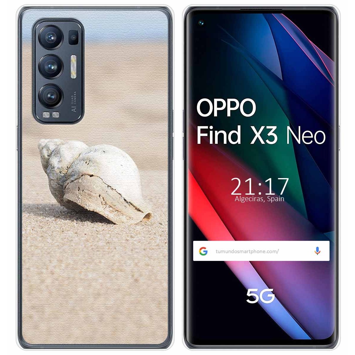 Funda Gel Tpu para Oppo Find X3 Neo 5G diseño Concha Dibujos