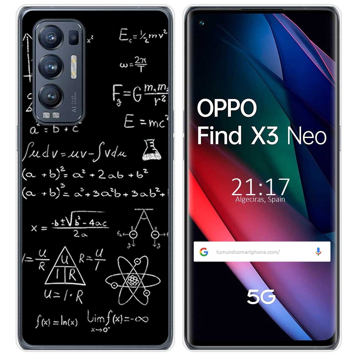 Funda Gel Tpu para Oppo Find X3 Neo 5G diseño Formulas Dibujos