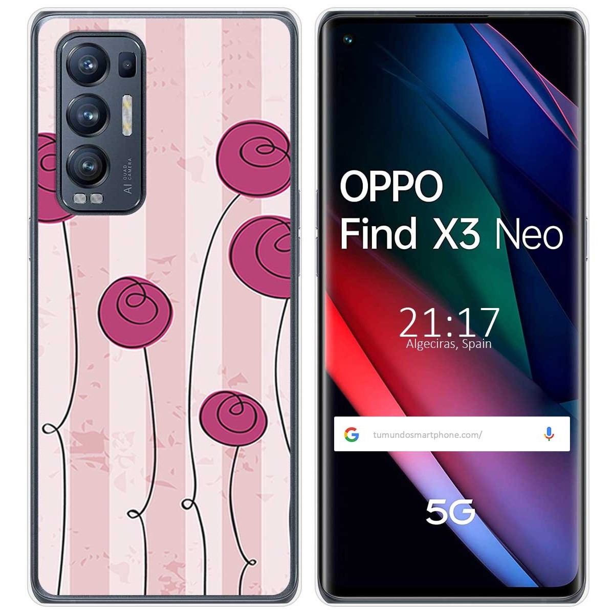 Funda Gel Tpu para Oppo Find X3 Neo 5G diseño Flores Vintage Dibujos