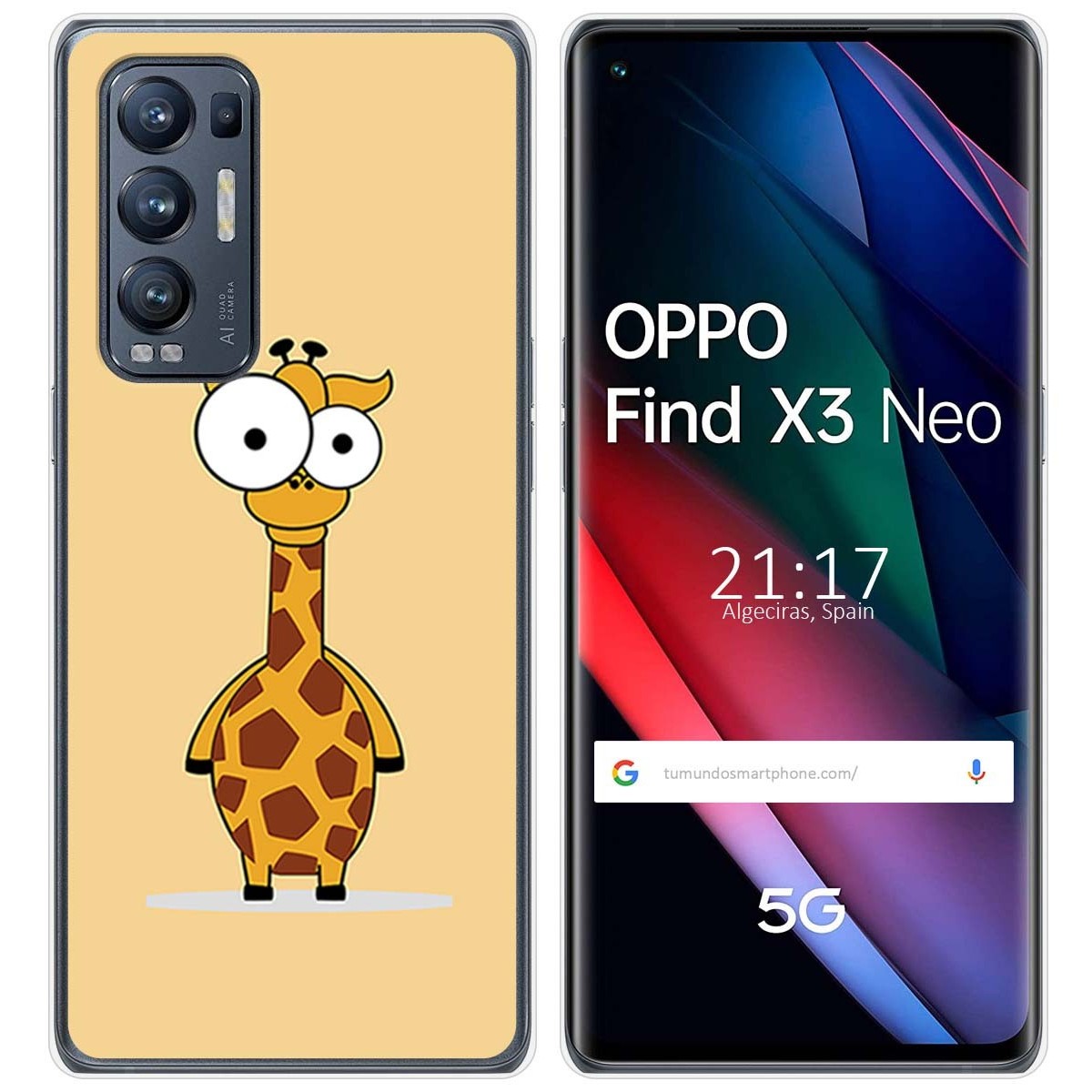 Funda Gel Tpu para Oppo Find X3 Neo 5G diseño Jirafa Dibujos
