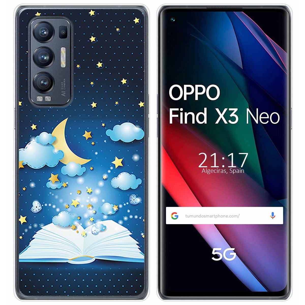 Funda Gel Tpu para Oppo Find X3 Neo 5G diseño Libro Cuentos Dibujos