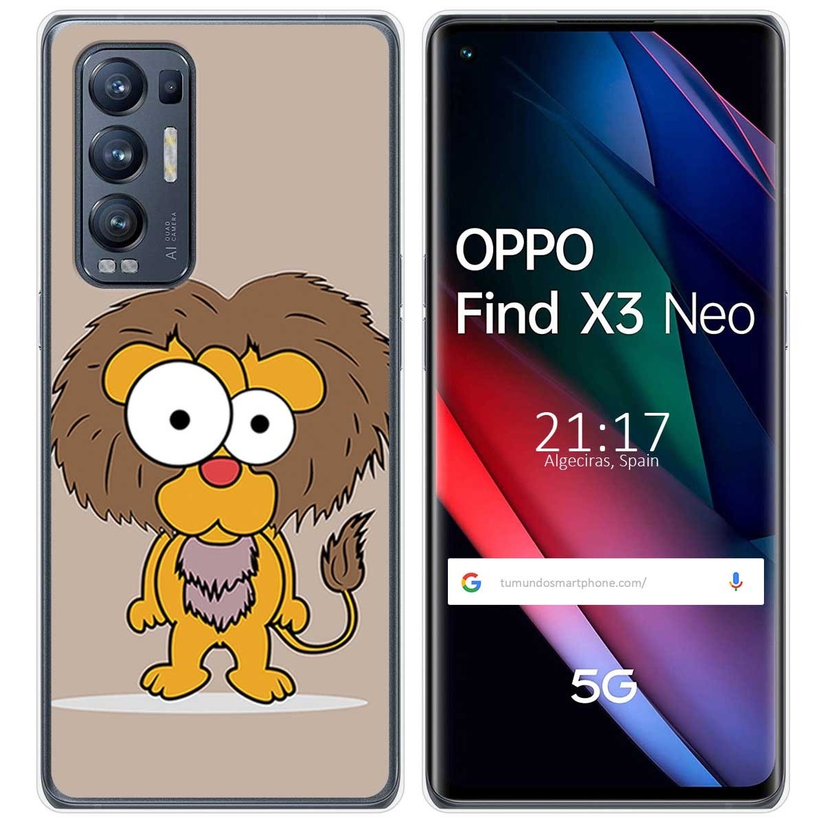 Funda Gel Tpu para Oppo Find X3 Neo 5G diseño Leon Dibujos