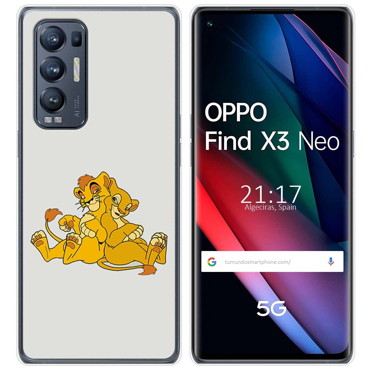 Funda Gel Tpu para Oppo Find X3 Neo 5G diseño Leones Dibujos