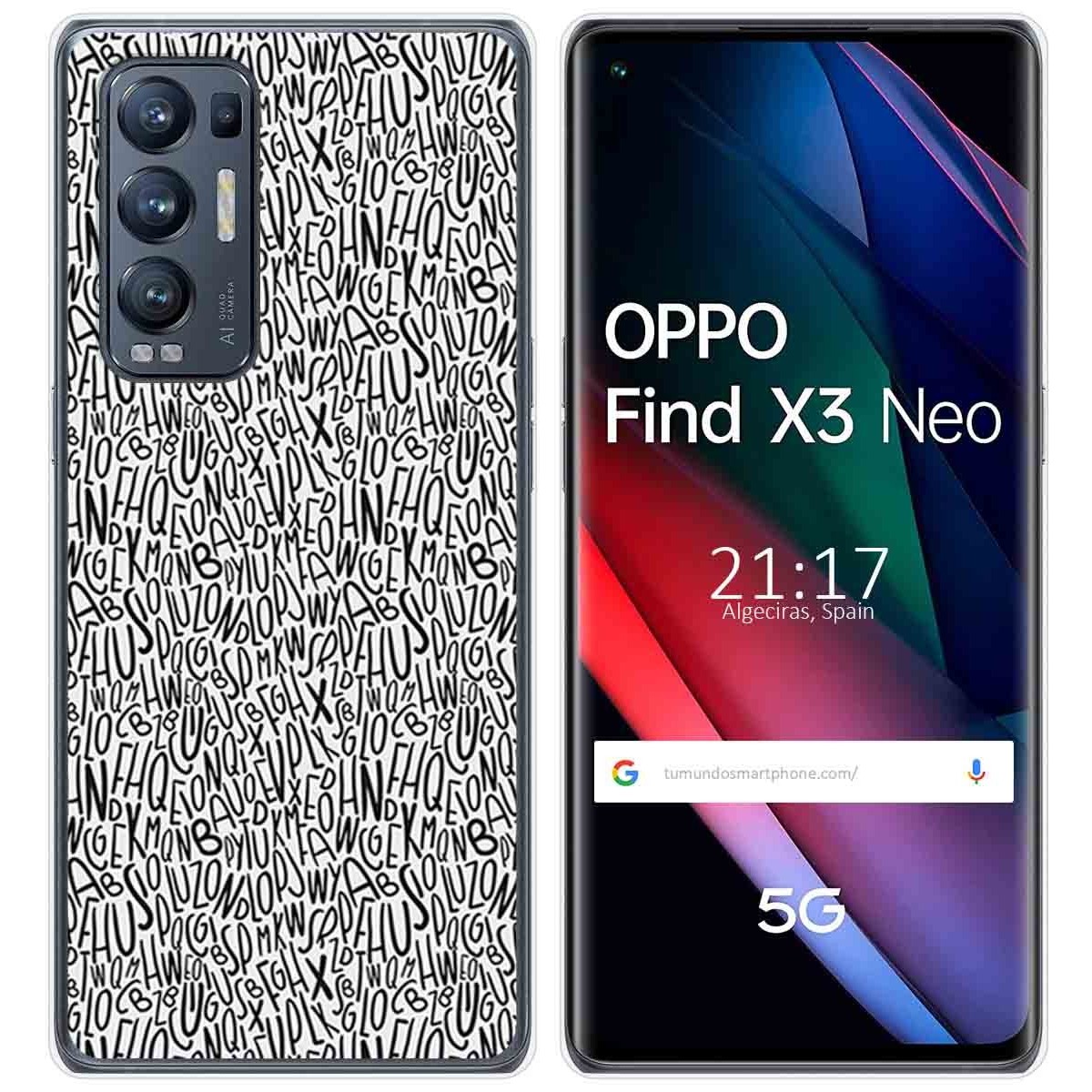Funda Gel Tpu para Oppo Find X3 Neo 5G diseño Letras Dibujos