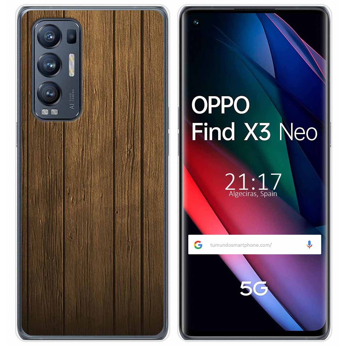 Funda Gel Tpu para Oppo Find X3 Neo 5G diseño Madera Dibujos