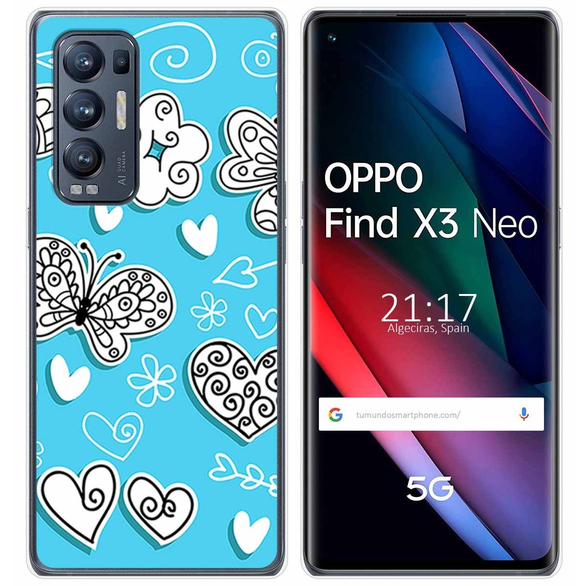 Funda Gel Tpu para Oppo Find X3 Neo 5G diseño Mariposas Dibujos
