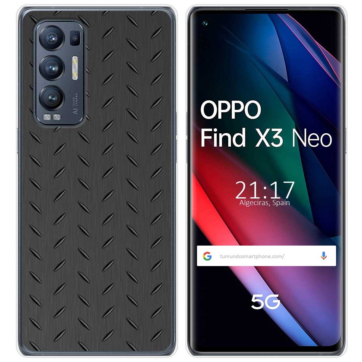 Funda Gel Tpu para Oppo Find X3 Neo 5G diseño Metal Dibujos