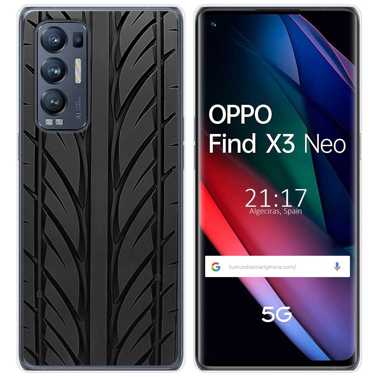 Funda Gel Tpu para Oppo Find X3 Neo 5G diseño Neumatico Dibujos