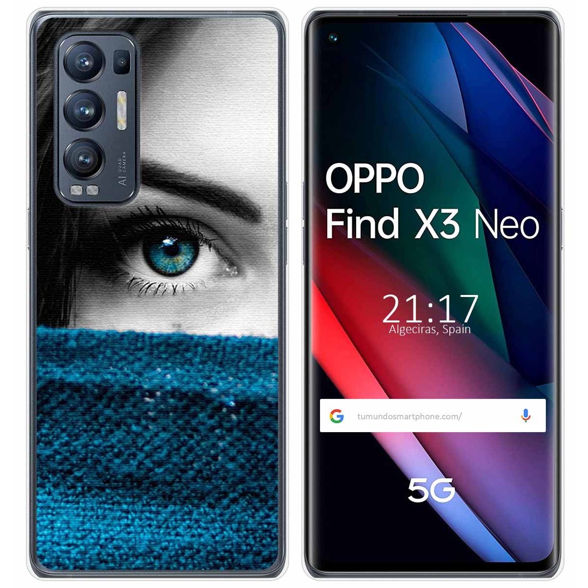 Funda Gel Tpu para Oppo Find X3 Neo 5G diseño Ojo Dibujos