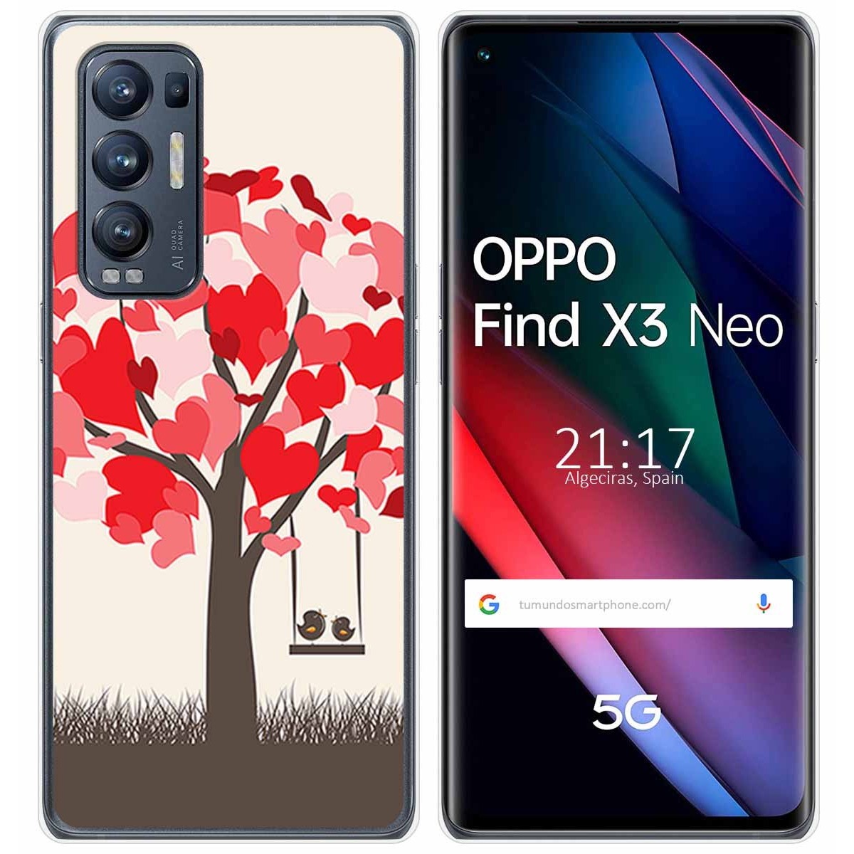Funda Gel Tpu para Oppo Find X3 Neo 5G diseño Pajaritos Dibujos
