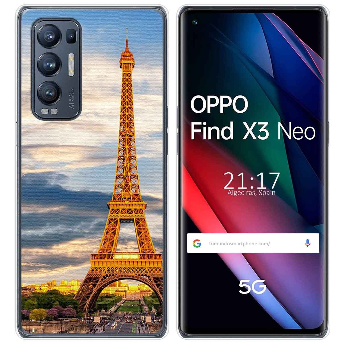Funda Gel Tpu para Oppo Find X3 Neo 5G diseño Paris Dibujos