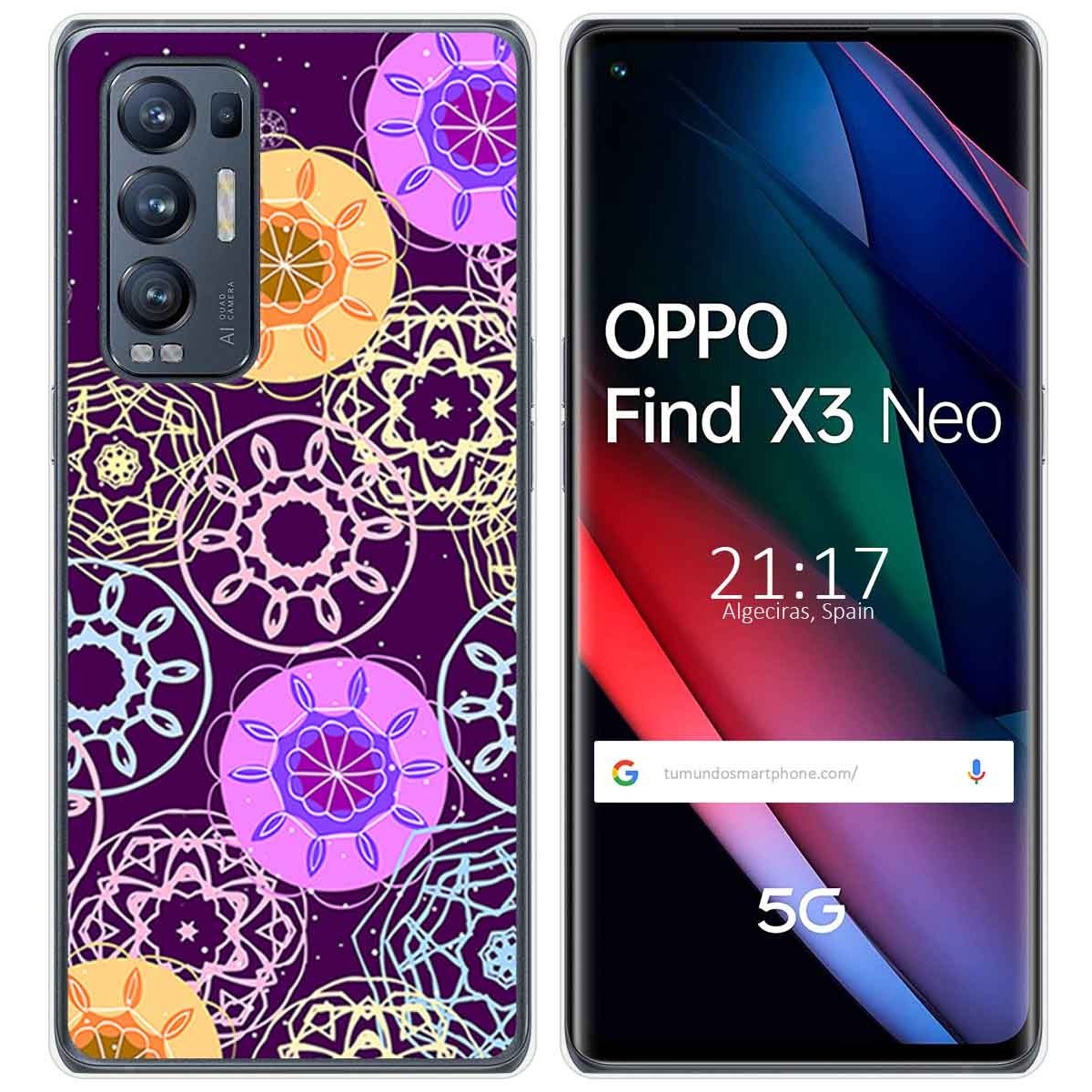 Funda Gel Tpu para Oppo Find X3 Neo 5G diseño Radial Dibujos