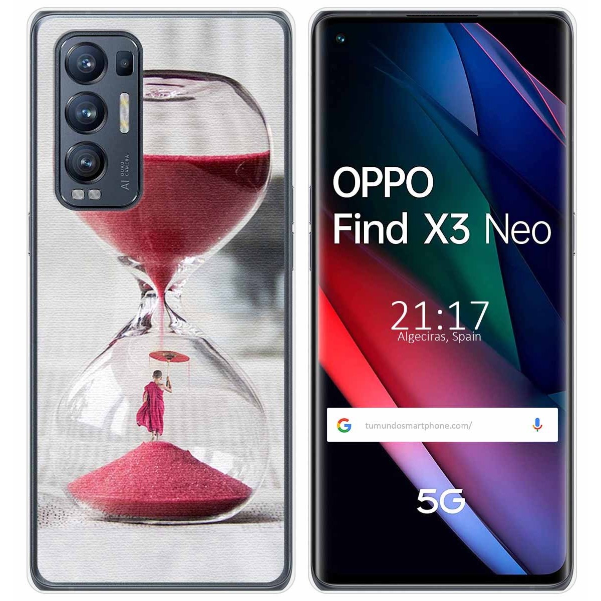 Funda Gel Tpu para Oppo Find X3 Neo 5G diseño Reloj Dibujos