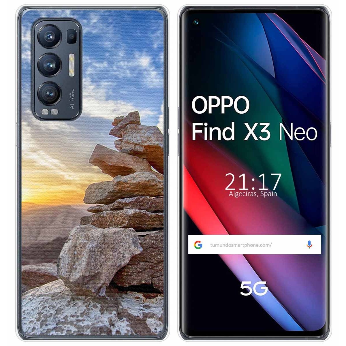 Funda Gel Tpu para Oppo Find X3 Neo 5G diseño Sunset Dibujos