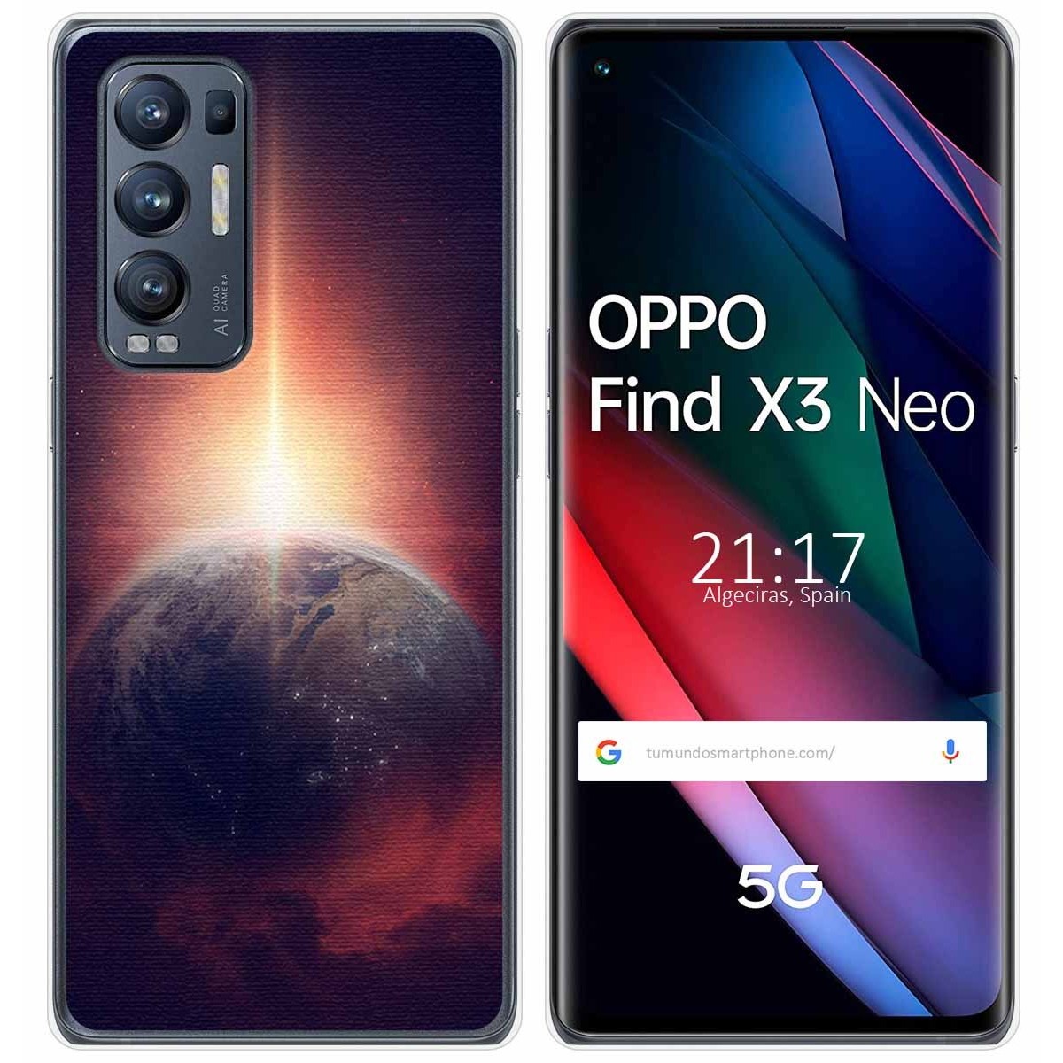 Funda Gel Tpu para Oppo Find X3 Neo 5G diseño Tierra Dibujos