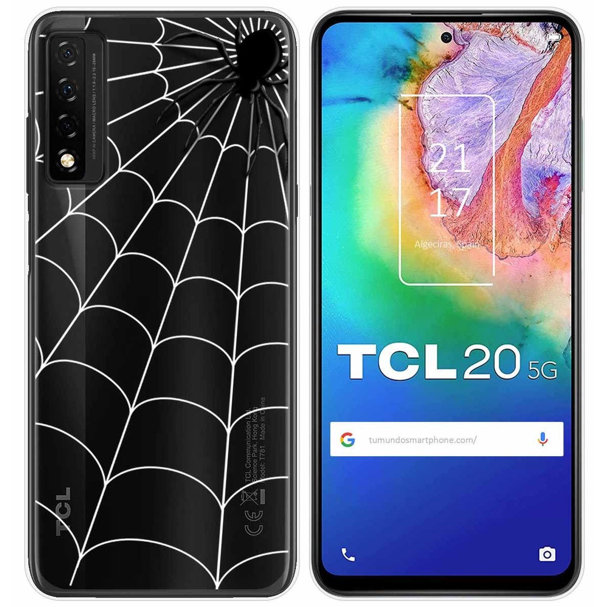 Funda Gel Transparente para TCL 20 5G diseño Araña Dibujos