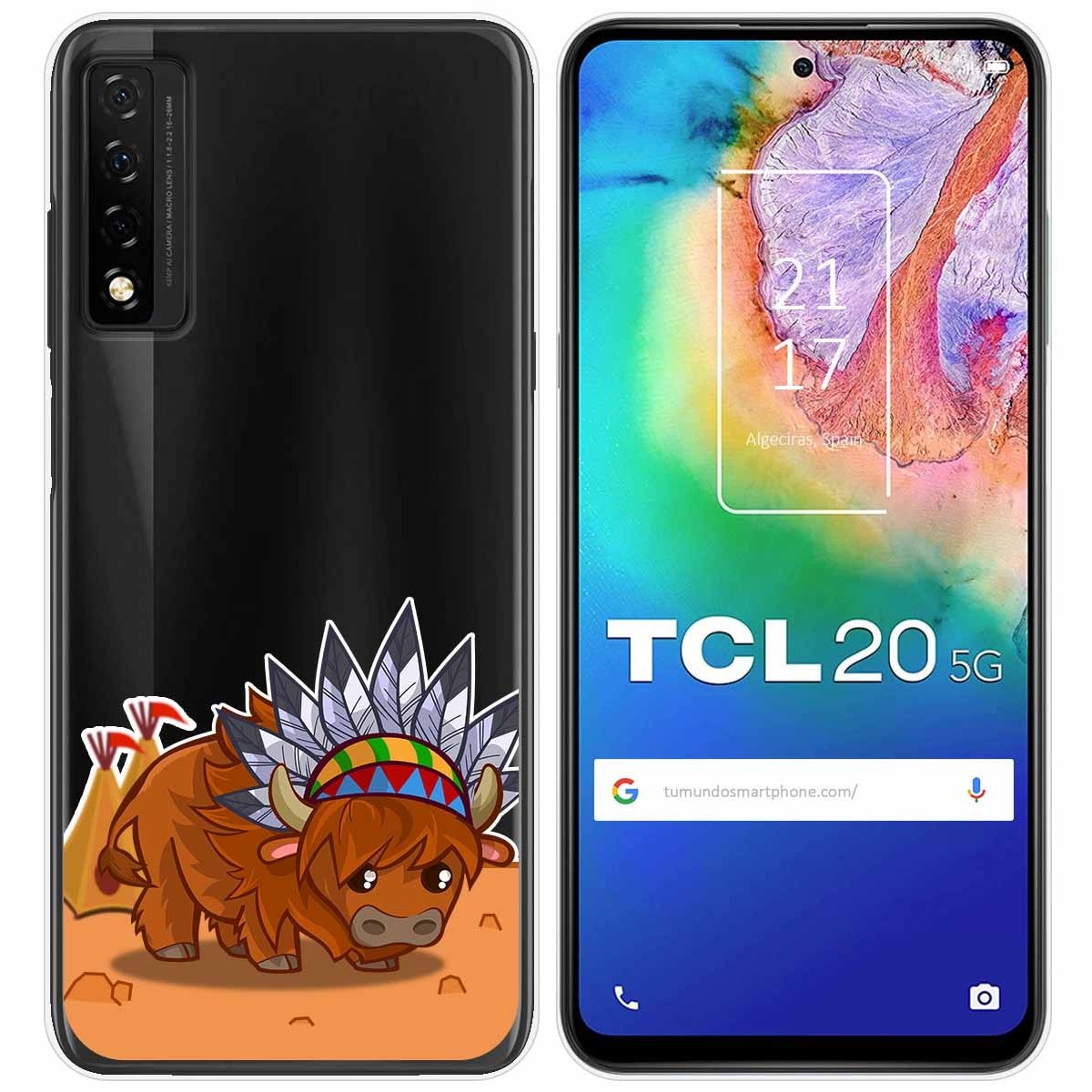 Funda Gel Transparente para TCL 20 5G diseño Bufalo Dibujos