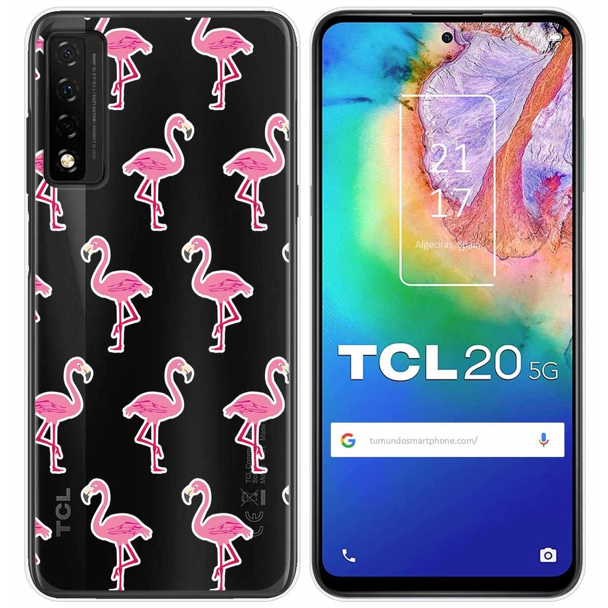 Funda Gel Transparente para TCL 20 5G diseño Flamenco Dibujos