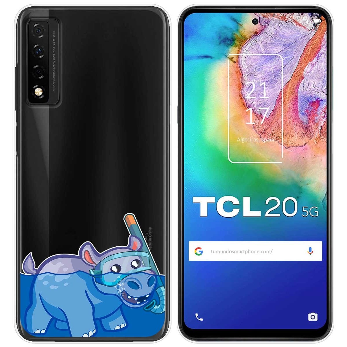 Funda Gel Transparente para TCL 20 5G diseño Hipo Dibujos