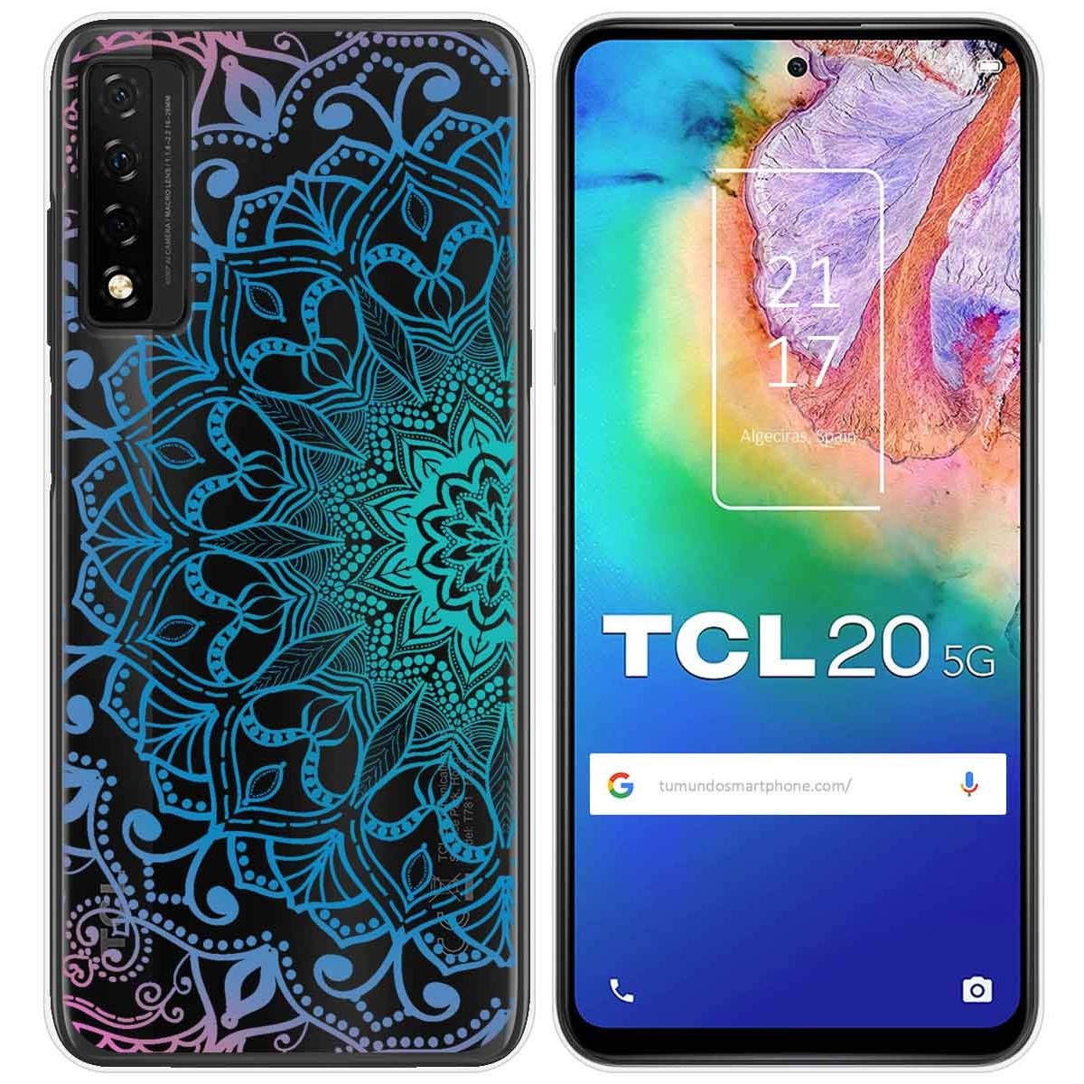 Funda Gel Transparente para TCL 20 5G diseño Mandala Dibujos
